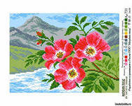 Схема вышивки «веточка шиповника»