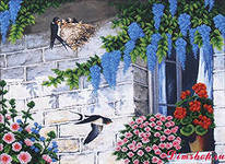 Схема вышивки «ласточки»