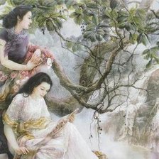 Схема вышивки «у водопада»