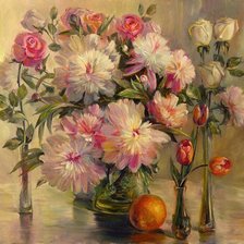 Схема вышивки «Цветы.Акварель»