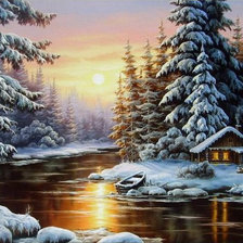 Схема вышивки «Зимний пейзаж»