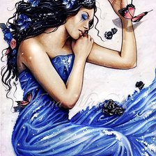 Схема вышивки «Девушка с бабочками»