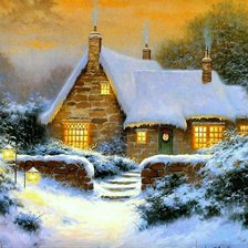 Схема вышивки «Дом.Накануне Рождества»