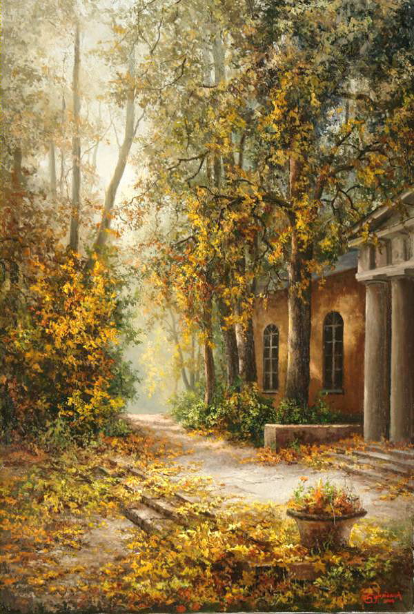 Старая усадьба - природа, картина, бурмагин, усадьба - оригинал