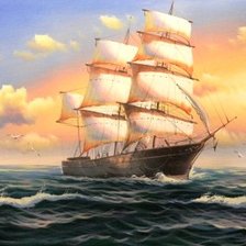 Схема вышивки «корабль»