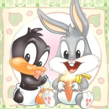 Схема вышивки «Bugs y Lucas comiendo»