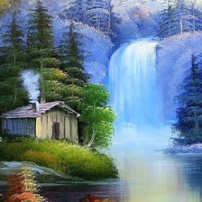 домик у водопада