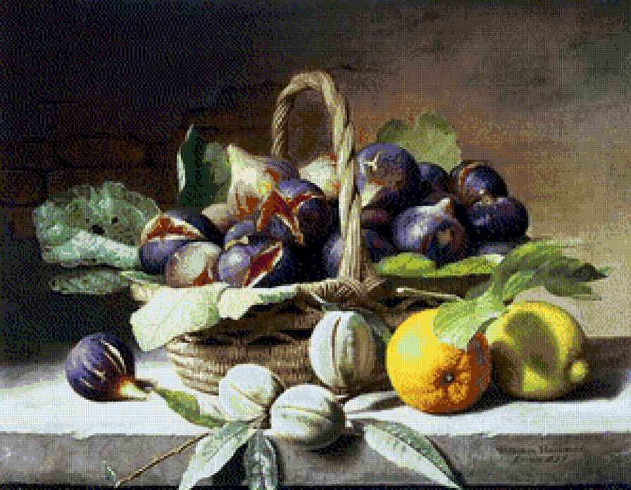 картина, натюрморт, инжир, лимон - предпросмотр