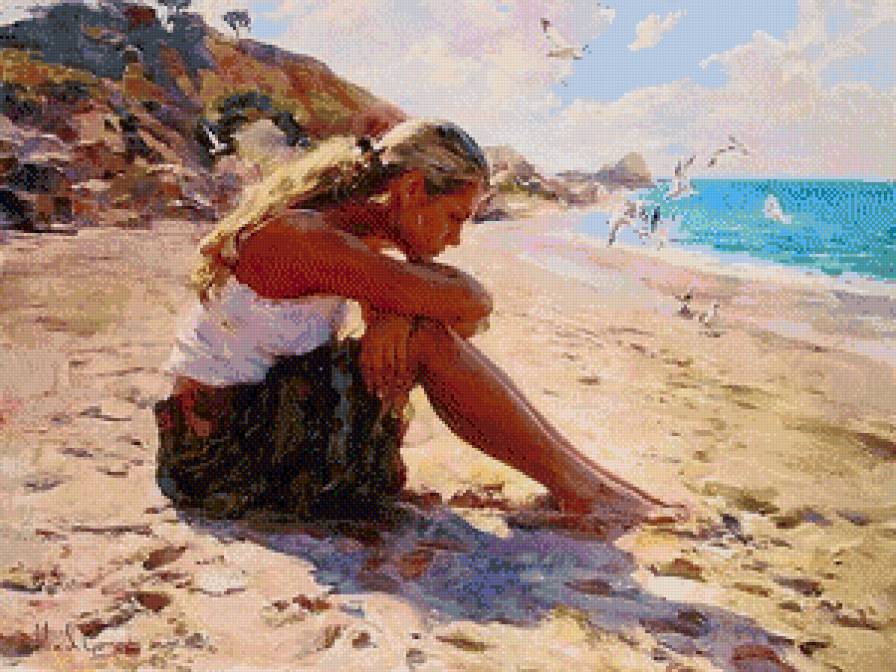 На берегу - лето, девушка, море - предпросмотр