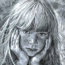 Схема вышивки «Задумалась»