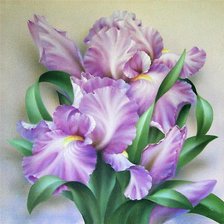 Схема вышивки «ирисы на подушку»