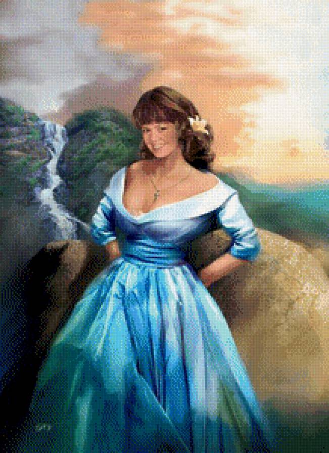 девушка в голубом - девушка - предпросмотр