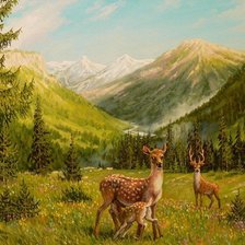 Схема вышивки «Олени»