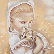 Схема вышивки «Любимый котенок (живопись)»