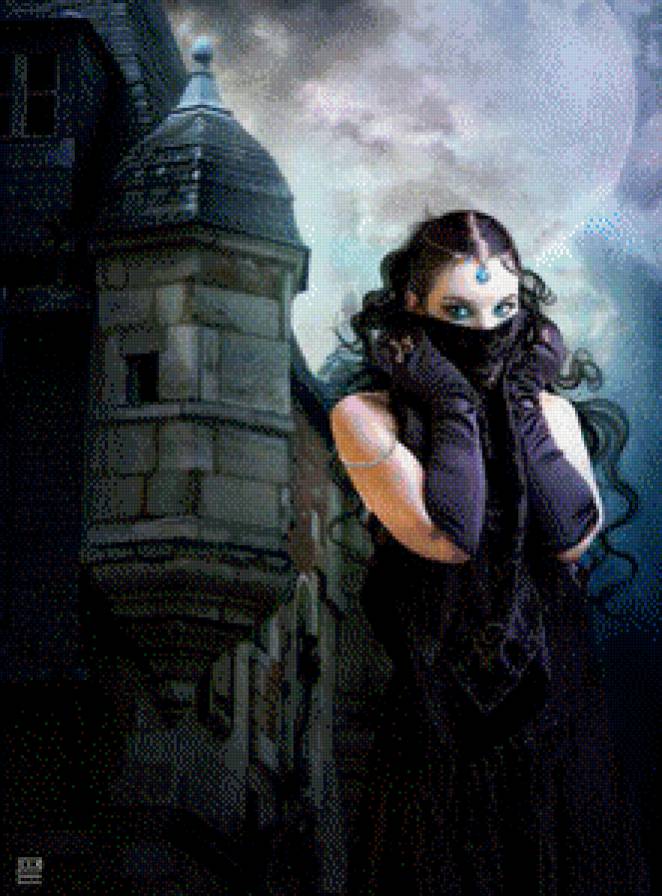 Средневековье - замок, девушка - предпросмотр