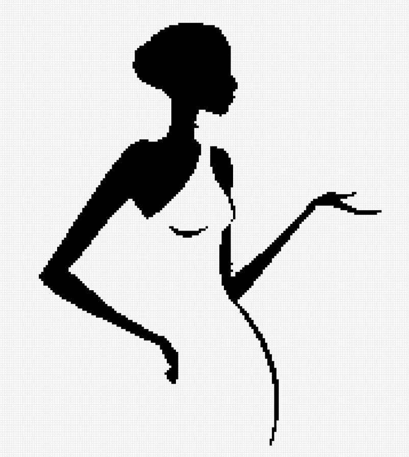 Силуэт - силуэт, девушка, монохром - предпросмотр