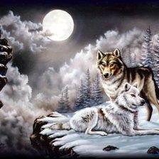 Схема вышивки «волки»