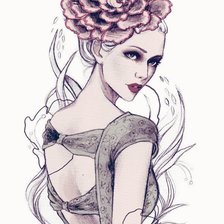 Схема вышивки «Девушка»