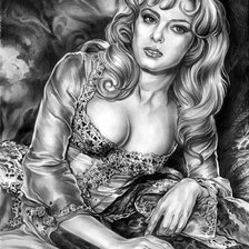 Схема вышивки «Девушка»