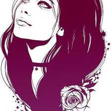 Схема вышивки «Девушка с розами»