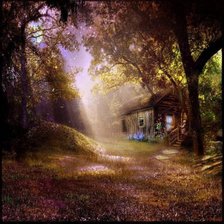 Схема вышивки «Лесная избушка»