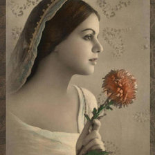 Схема вышивки «девушка с цветком»