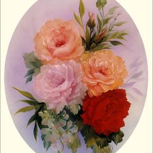 Схема вышивки «Букет в овале»