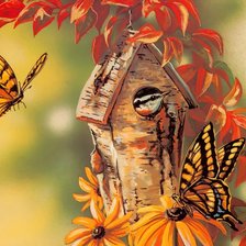 Схема вышивки «скворечник»