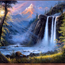 Схема вышивки «медвежий водопад»