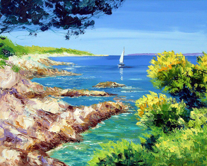 утро на берегу - пейзаж, море - оригинал