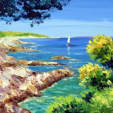 Схема вышивки «утро на берегу»