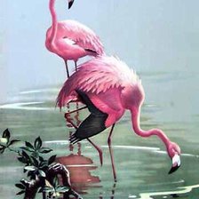 Схема вышивки «фламинго»