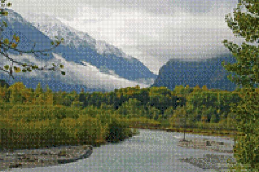 горная река Теберда - пейзажи - предпросмотр