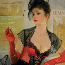 Схема вышивки «Девушка»