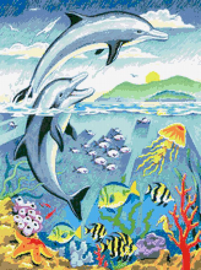 Дельфины - дельфины, море - предпросмотр