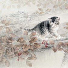 Схема вышивки «котенок»