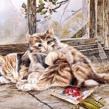 Схема вышивки «котята»