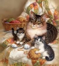 Схема вышивки «мама кошка»