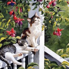 Схема вышивки «кошечки»