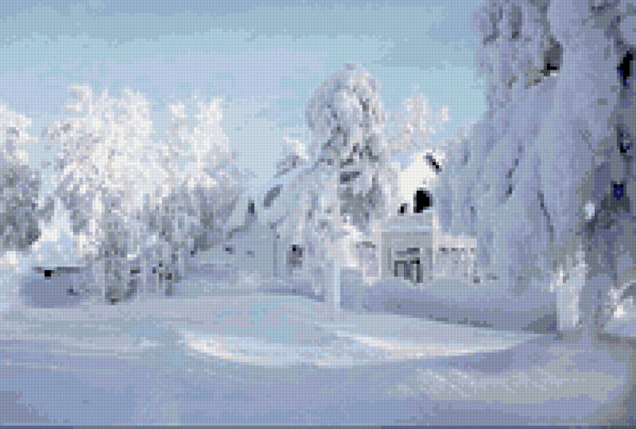 заснеженный дом - природа, зима - предпросмотр