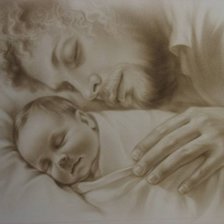 Схема вышивки «PADRE CON HIJO»