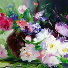 Схема вышивки «Пионы»