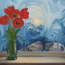 Схема вышивки «Букет тюльпанов»