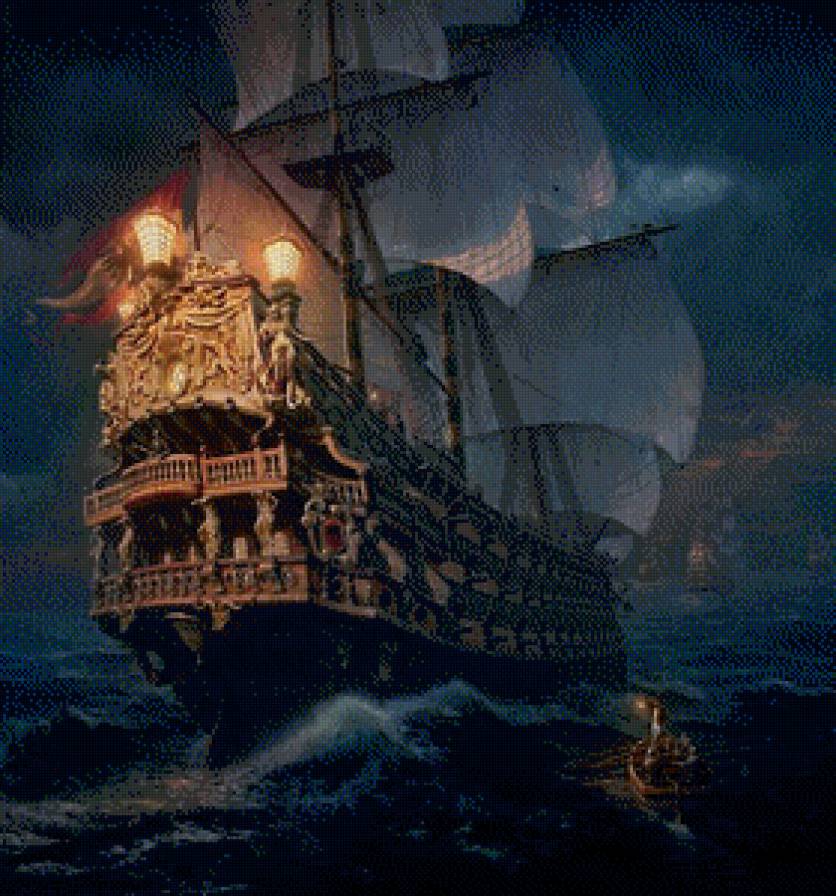 Корабль - корабль, море - предпросмотр