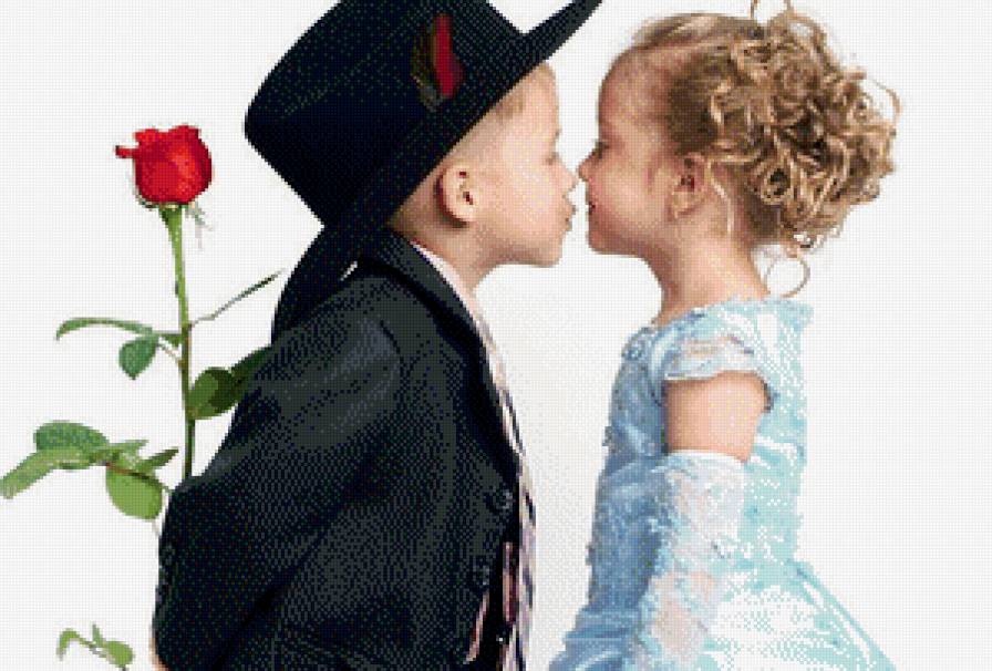 маленький джентельмен - поцелуй, дети, девочка, мальчик - предпросмотр