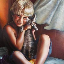 NINO GRANDE CON GATO