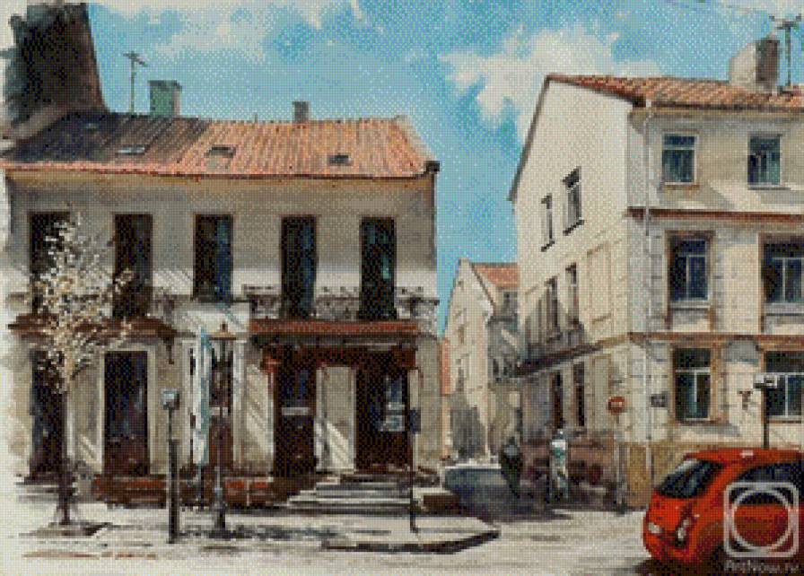 Клайпеда 2 - акварель, город, старый город - предпросмотр