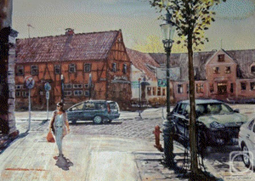 Клайпеда 3 - город, старый город, акварель - предпросмотр