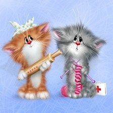 Схема вышивки «котята»