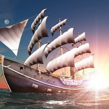 Схема вышивки «парусник»